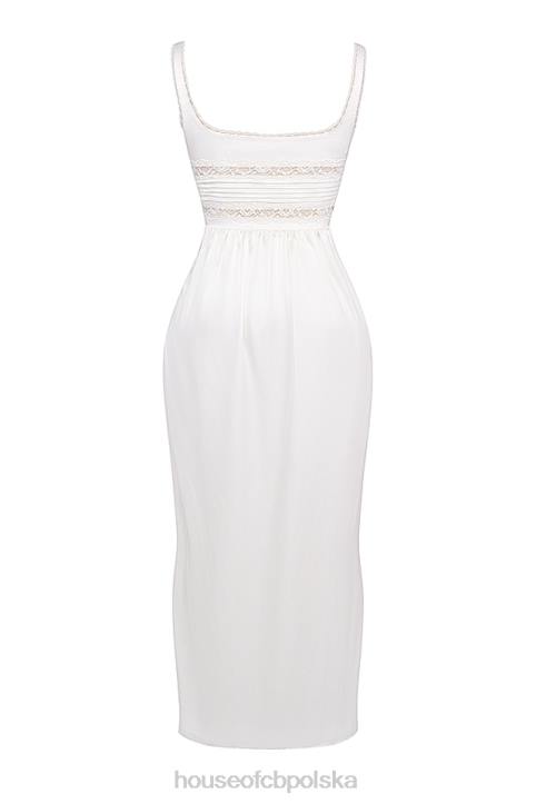 House of CB Sukienka maxi jedwabna illiana kolor kości słoniowej elegancka moda