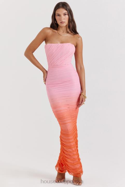 House of CB maxi sukienka ombre szafirowa modna elegancka