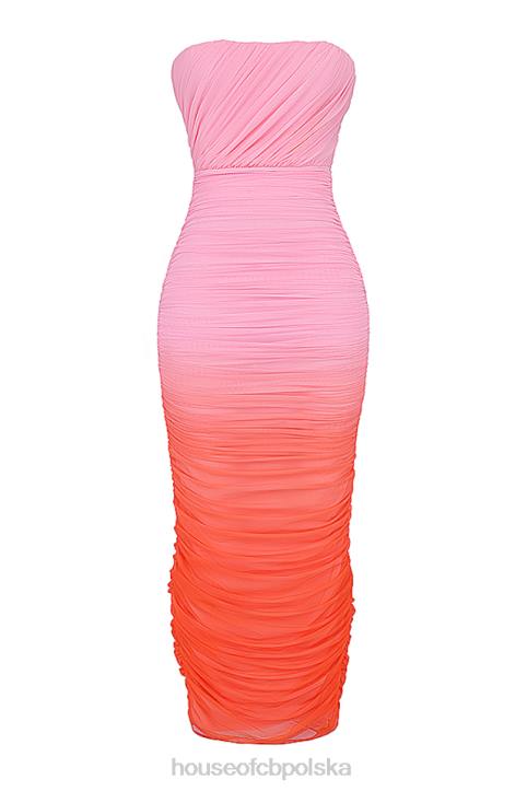 House of CB maxi sukienka ombre szafirowa modna elegancka
