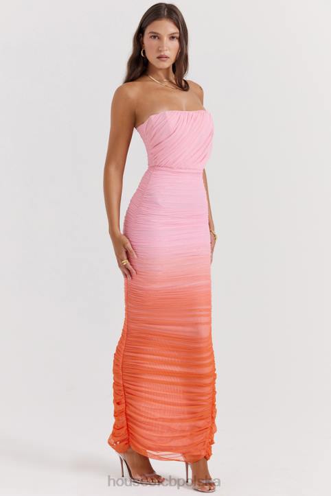 House of CB maxi sukienka ombre szafirowa modna elegancka