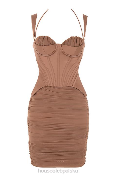 House of CB Toffi Midi Sukienka Gorsetowa Elegancka Moda