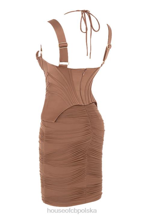 House of CB Toffi Midi Sukienka Gorsetowa Elegancka Moda