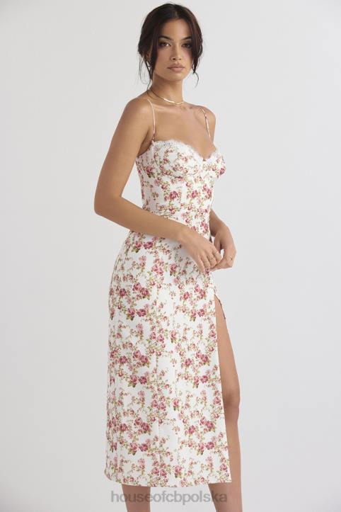 House of CB Sukienka Midi Różana Charlotte w Kolorze Różowym