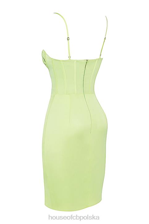 House of CB Midi Sukienka Nathalia Pistacjowa Elegancka Odzież Damska