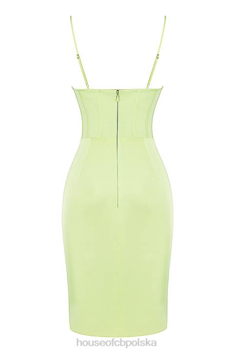 House of CB Midi Sukienka Nathalia Pistacjowa Elegancka Odzież Damska
