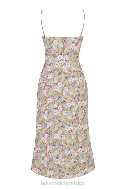 House of CB Sukienka midi Charlotte Piwonowy Print Elegancja na Każdą Okazję