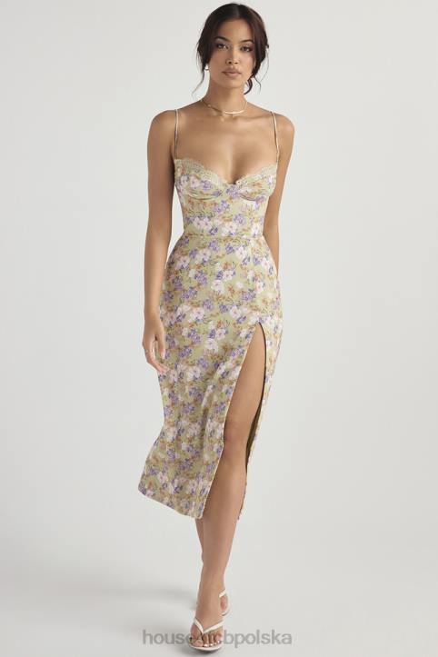 House of CB Sukienka midi Charlotte Piwonowy Print Elegancja na Każdą Okazję
