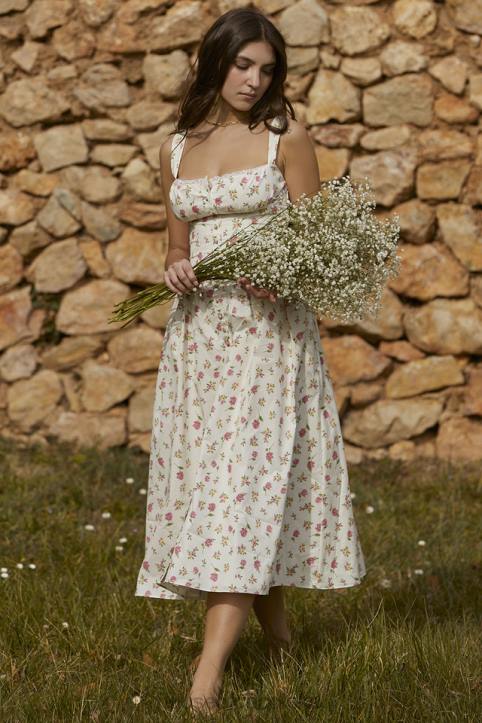 House of CB Sukienka Midi Tatiana Różana Elegancja