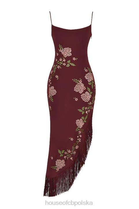 House of CB Wina Eloisa Midi Sukienka z Haftem Elegancja