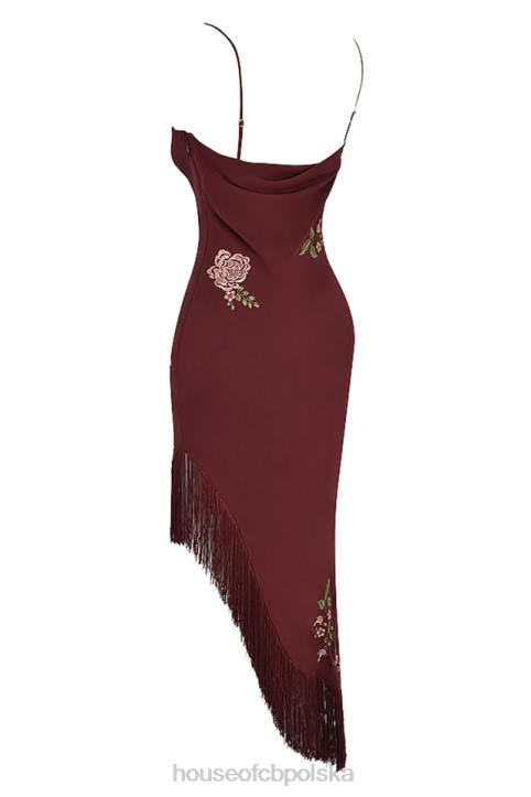 House of CB Wina Eloisa Midi Sukienka z Haftem Elegancja