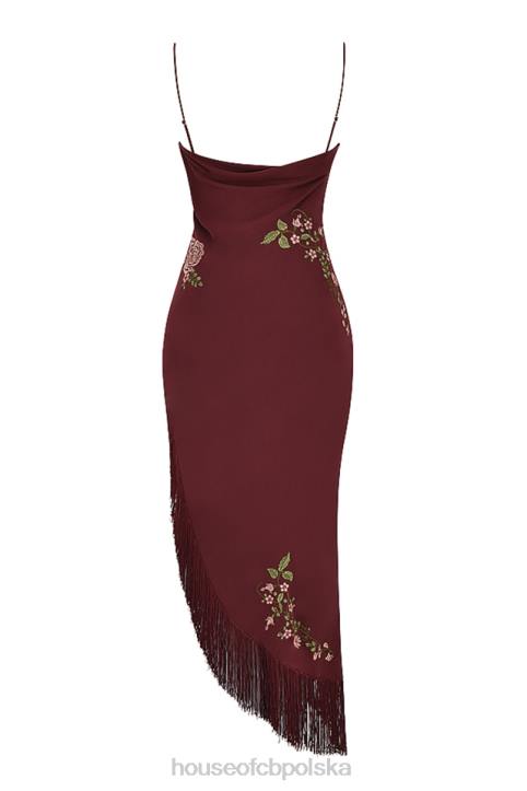 House of CB Wina Eloisa Midi Sukienka z Haftem Elegancja