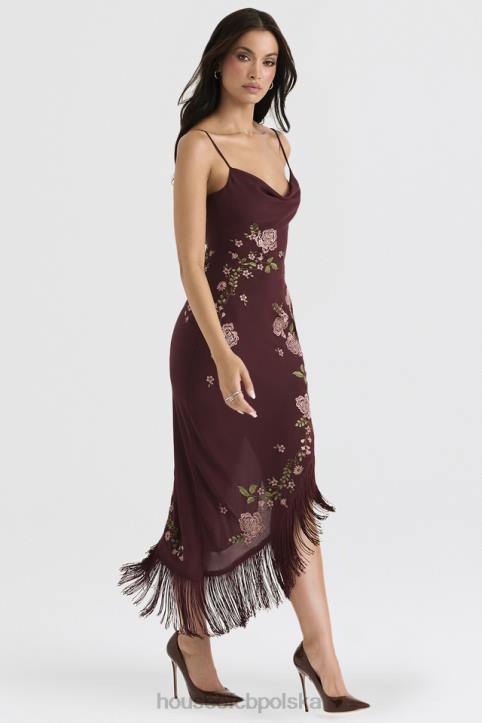 House of CB Wina Eloisa Midi Sukienka z Haftem Elegancja