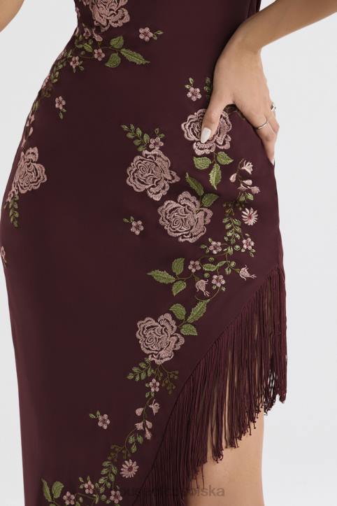 House of CB Wina Eloisa Midi Sukienka z Haftem Elegancja