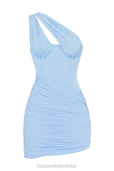 House of CB Niebieska Mini Sukienka z Wycięciami Clementine 2023