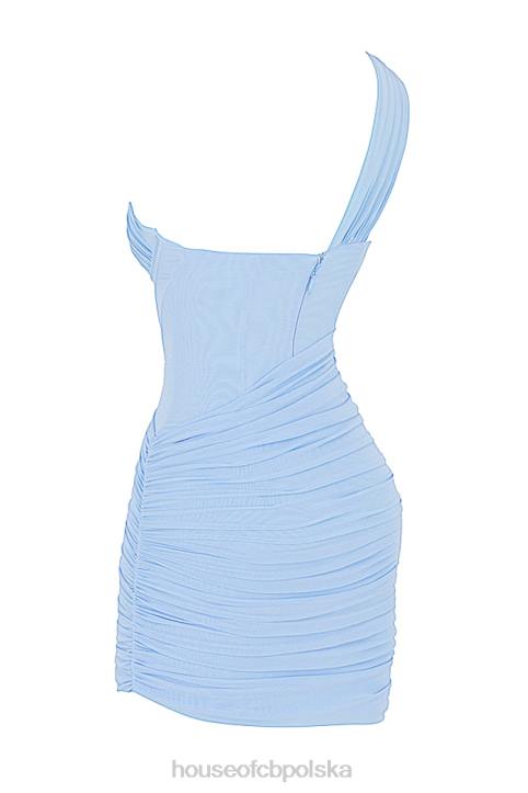 House of CB Niebieska Mini Sukienka z Wycięciami Clementine 2023