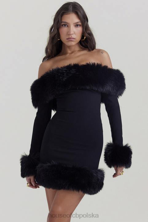 House of CB Czarna Mini Sukienka Keilani Stylowy Elegancki Must Have