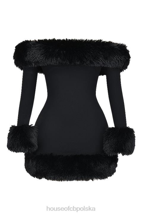 House of CB Czarna Mini Sukienka Keilani Stylowy Elegancki Must Have