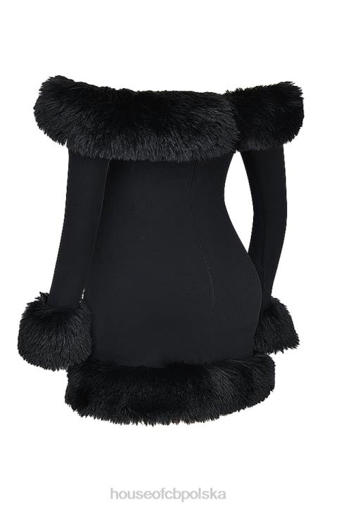 House of CB Czarna Mini Sukienka Keilani Stylowy Elegancki Must Have