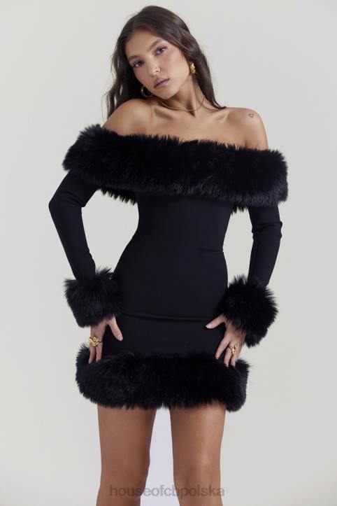 House of CB Czarna Mini Sukienka Keilani Stylowy Elegancki Must Have