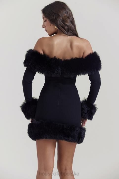 House of CB Czarna Mini Sukienka Keilani Stylowy Elegancki Must Have