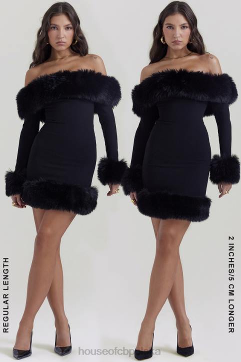 House of CB Czarna Mini Sukienka Keilani Stylowy Elegancki Must Have
