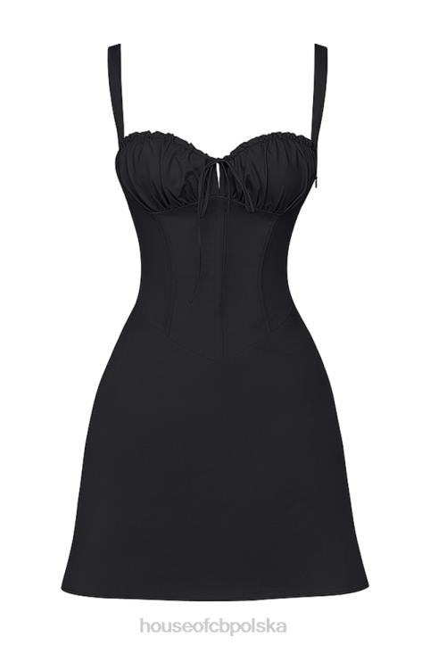 House of CB Mini Czarna Sukienka Gorsetowa Carlotta Modny Styl