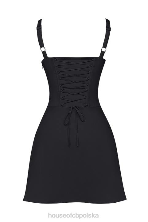 House of CB Mini Czarna Sukienka Gorsetowa Carlotta Modny Styl
