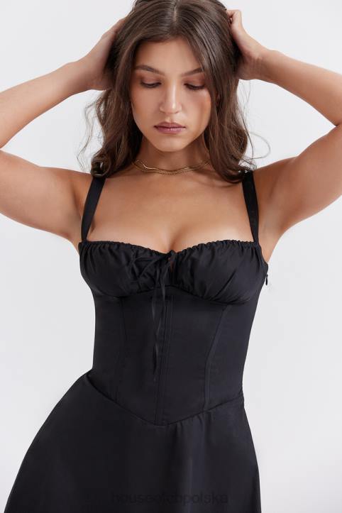 House of CB Mini Czarna Sukienka Gorsetowa Carlotta Modny Styl