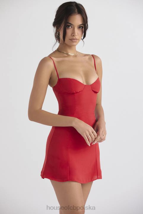 House of CB Czerwona mini sukienka Christiana na każdą okazję
