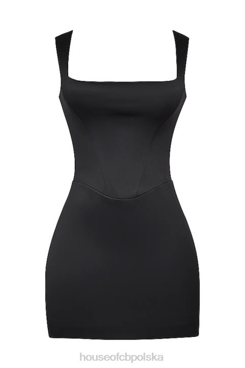 House of CB Enya czarna mini gorsetowa sukienka na każdą okazję