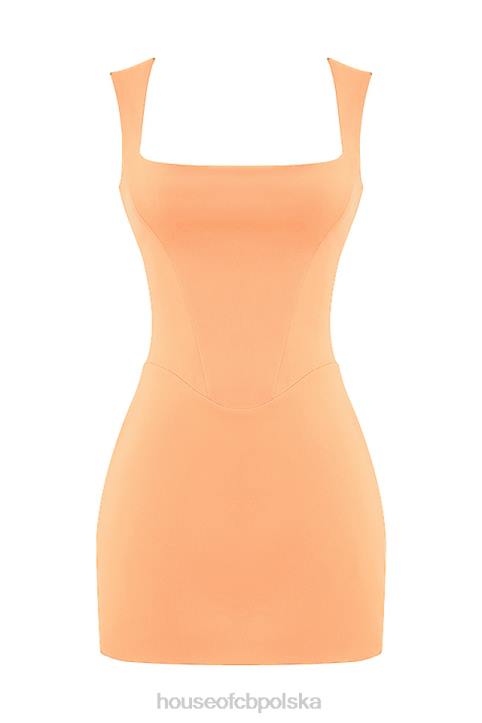 House of CB Enya Mini Sukienka Gorsetowa Morelowa Modna Odzież