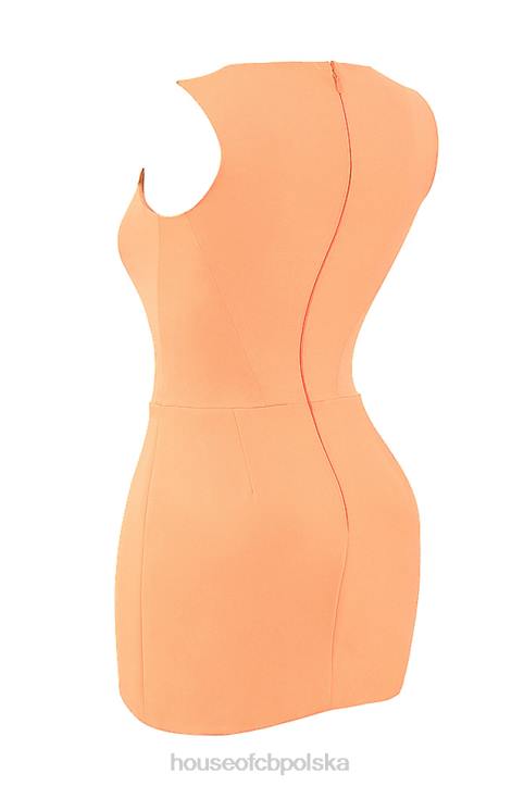 House of CB Enya Mini Sukienka Gorsetowa Morelowa Modna Odzież