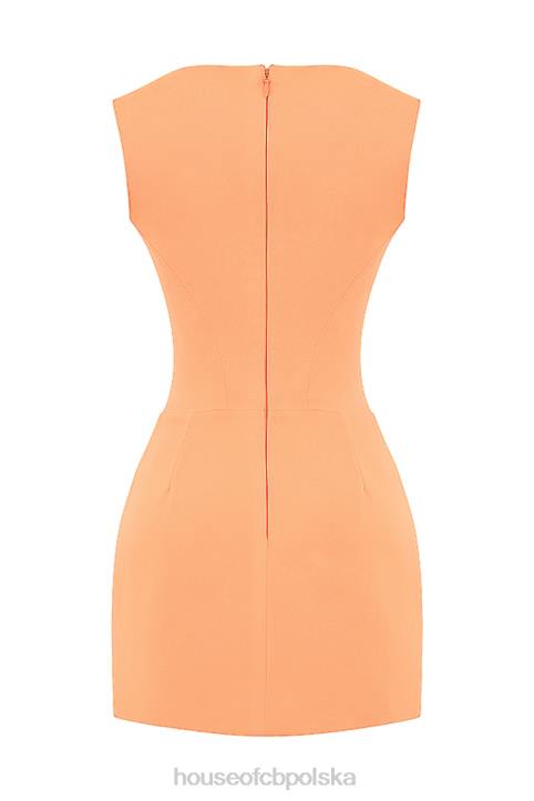 House of CB Enya Mini Sukienka Gorsetowa Morelowa Modna Odzież