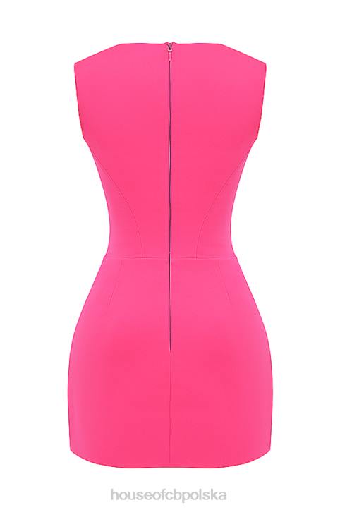 House of CB Fuksjowa Mini Sukienka Gorsetowa Enya Modna Odzież