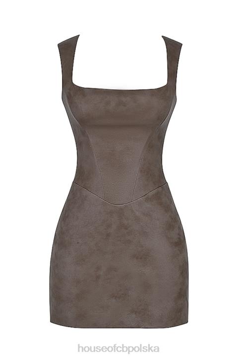 House of CB Gorsetowa mini sukienka Pandora mocha stylowa moda