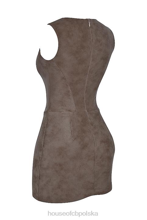 House of CB Gorsetowa mini sukienka Pandora mocha stylowa moda