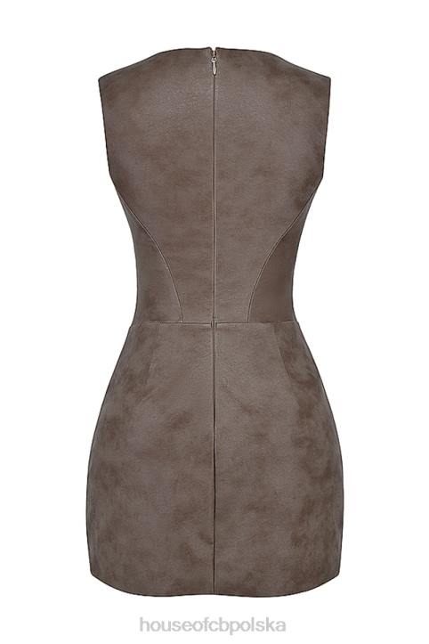 House of CB Gorsetowa mini sukienka Pandora mocha stylowa moda