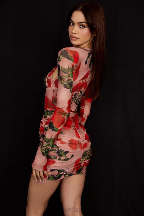 House of CB Sukienka mini w róże Adanna z nadrukiem modna odzież kobieca