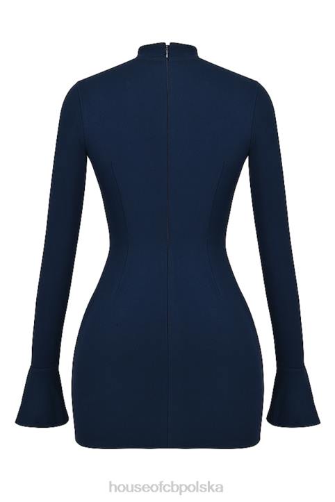 House of CB Granatowa Mini Sukienka Mahalia Stylowa Elegancja