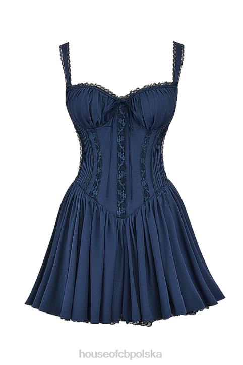 House of CB Granatowa sukienka mini gorsetowa Pietra modna elegancka