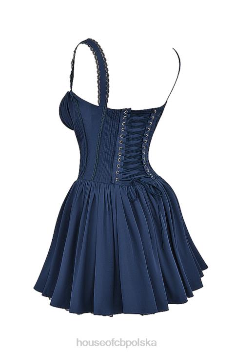 House of CB Granatowa sukienka mini gorsetowa Pietra modna elegancka