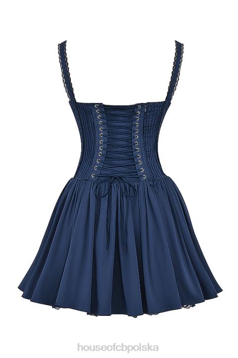 House of CB Granatowa sukienka mini gorsetowa Pietra modna elegancka