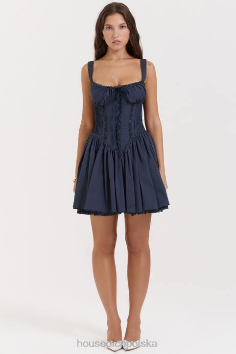 House of CB Granatowa sukienka mini gorsetowa Pietra modna elegancka
