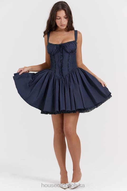 House of CB Granatowa sukienka mini gorsetowa Pietra modna elegancka