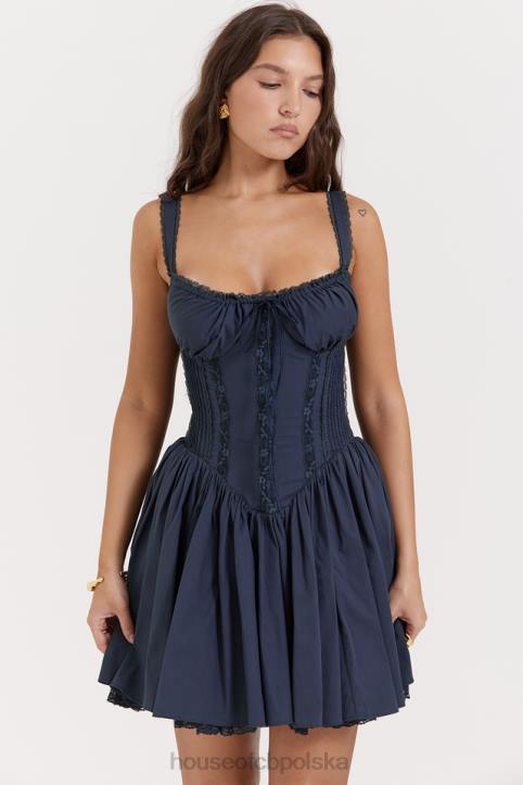 House of CB Granatowa sukienka mini gorsetowa Pietra modna elegancka