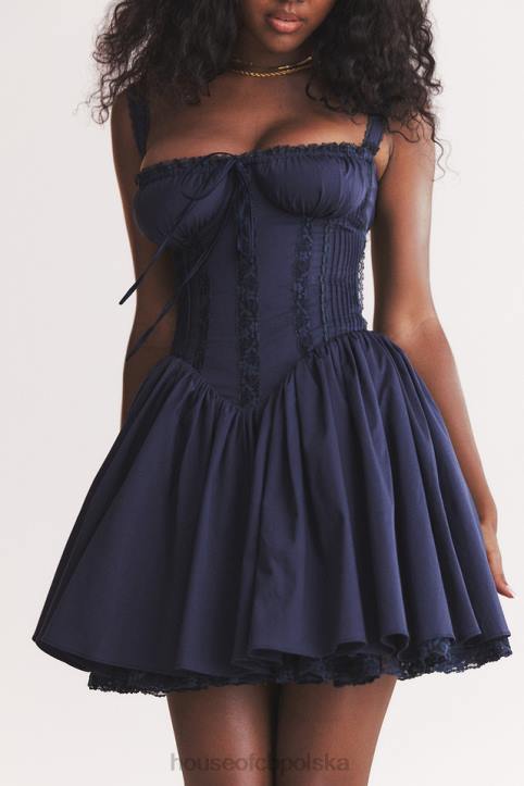 House of CB Granatowa sukienka mini gorsetowa Pietra modna elegancka