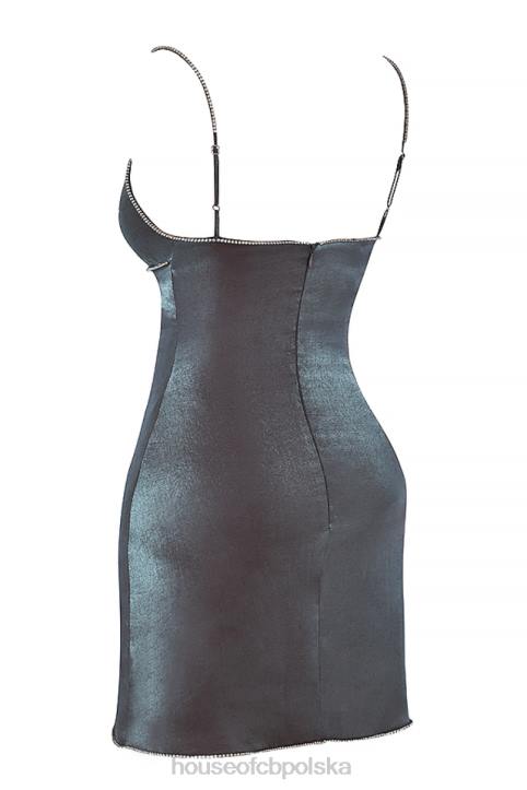 House of CB Mini Sukienka Grafitowa Opalizująca Maisie Trendy Stylowa Moda