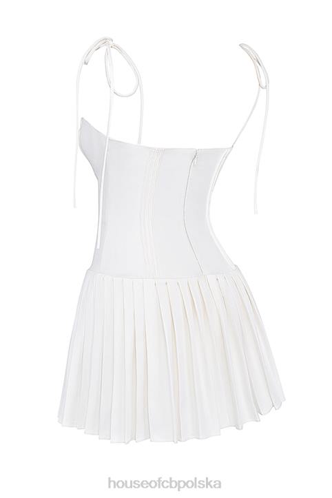 House of CB Marcy mini sukienka plisowana biała elegancka moda