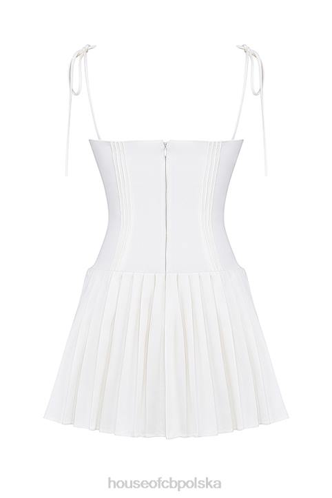 House of CB Marcy mini sukienka plisowana biała elegancka moda