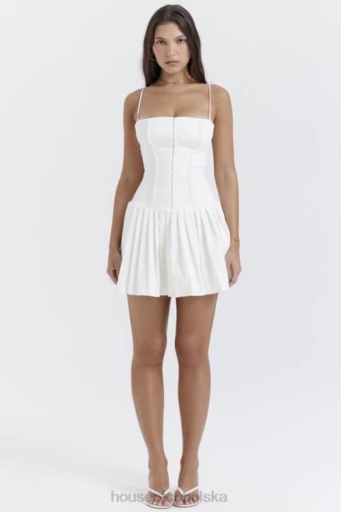 House of CB Marcy mini sukienka plisowana biała elegancka moda